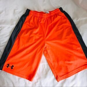 Under Armour boys athletic orange shorts size YLG